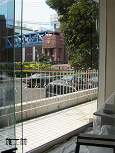 ミラー目隠しフィルム アンバー35 施工前